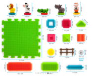 PICASSO TILES Magnetinis konstruktorius HedgeHog blocks Safari 100 det., PTB100-SAFARI