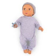 LULLABABY lėlė kūdikis su pilku kostiumėliu, LBY7264Z