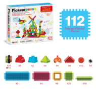 PICASSO TILES Magnetinis konstruktorius HedgeHog blocks 112 det., PTB112