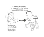 SMOBY dvivietis lėlių vežimėlis, 7600253221