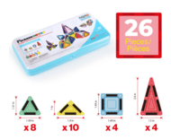 PICASSO TILES Magnetinis konstruktorius Construction set with Pencil box 26 det., PN11