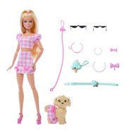 BARBIE Twinning Looks šviesiaplaukės lėlės ir šunelio rinkinys, JFP36