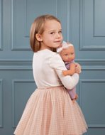 LULLABABY lėlė kūdikis su alyvinės spalvos megztiniu, LBY7295Z