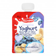 SEMPER YOGHURT bananų ir mėlynių tyrė 6m+ 90g 119277