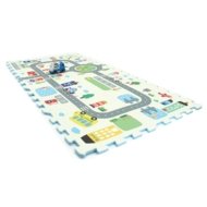 SUNTA vaikiškas dėlionės kilimėlis su automobiliais, 8 dalių, 3406V