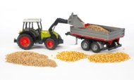 BRUDER 1:16 traktorius Claas Nectis 267F su priekiniu krautuvu ir priekaba,  2821