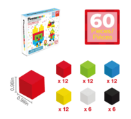 PICASSO TILES Magnetinis konstruktorius Magnetic Cubes 60 det., PMC60