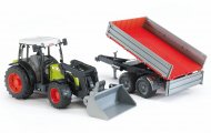 BRUDER 1:16 traktorius Claas Nectis 267F su priekiniu krautuvu ir priekaba,  2821