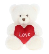 KEEL TOYS pliušinis meškiukas Harry su širdele, kreminės spalvos, 20 cm, SV3475