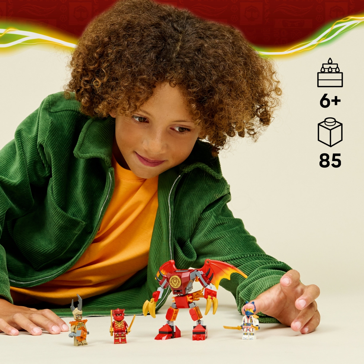 71851 LEGO® NINJAGO® Kai drakono-roboto kovos rinkinys | LEGO