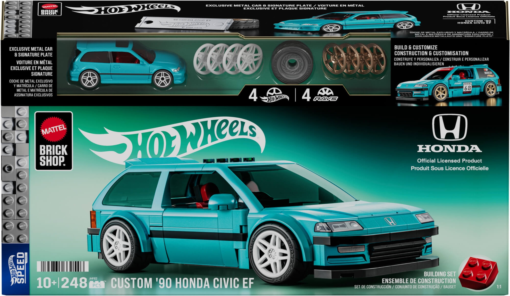 MATTEL BRICK SHOP HOT WHEELS 1:32 Honda Custom '90 Civic EF