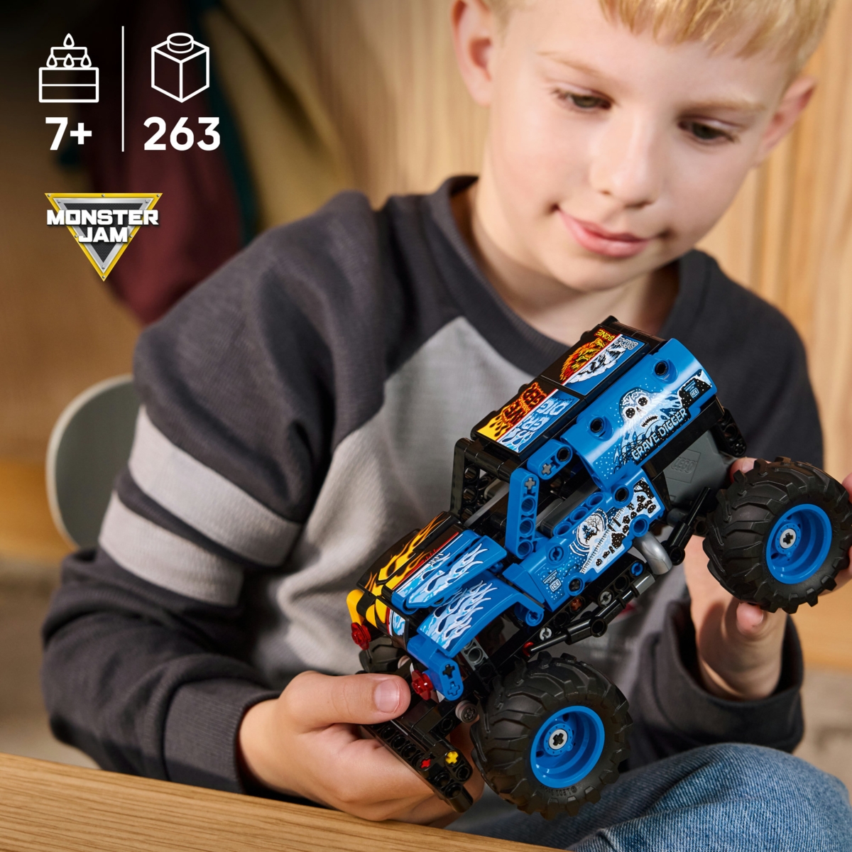 42219 LEGO® Technic Monster Jam™ Grave Digger™ „Ugnis ir ledas“ | LEGO