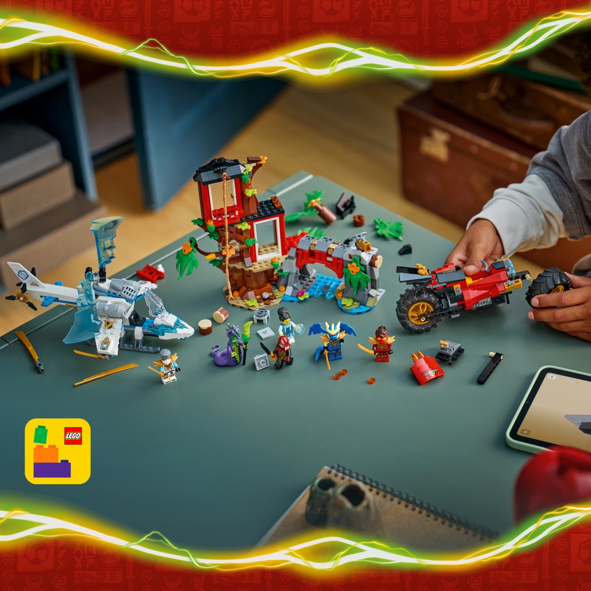71857 LEGO® NINJAGO® Nindzių transporto priemonės ir namelio