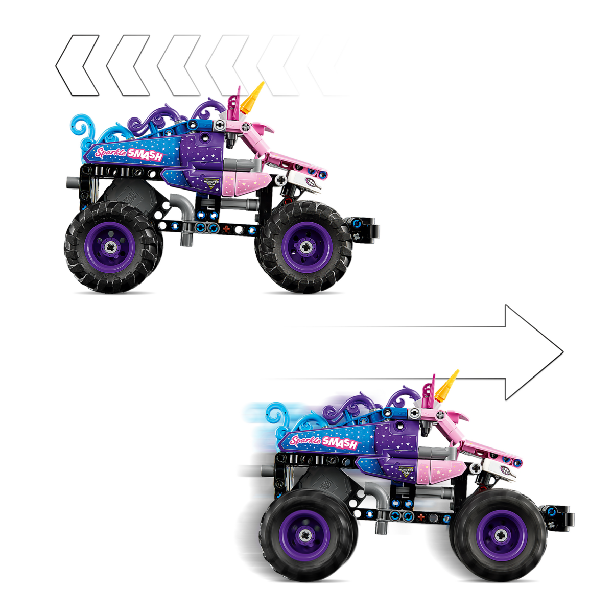 42220 LEGO® Technic Spyruoklinis Monster Jam™ Sparkle Smash™ | LEGO