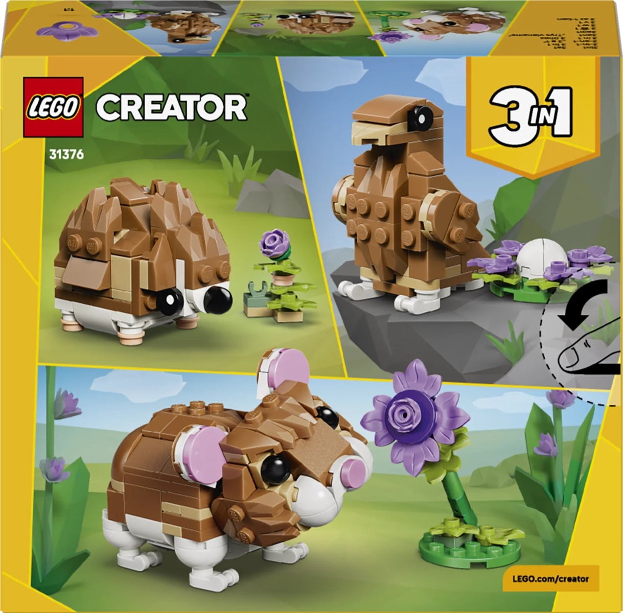 hila☆hila  31376 LEGO® Creator Mielas žiurkėnas su gėle | LEGO