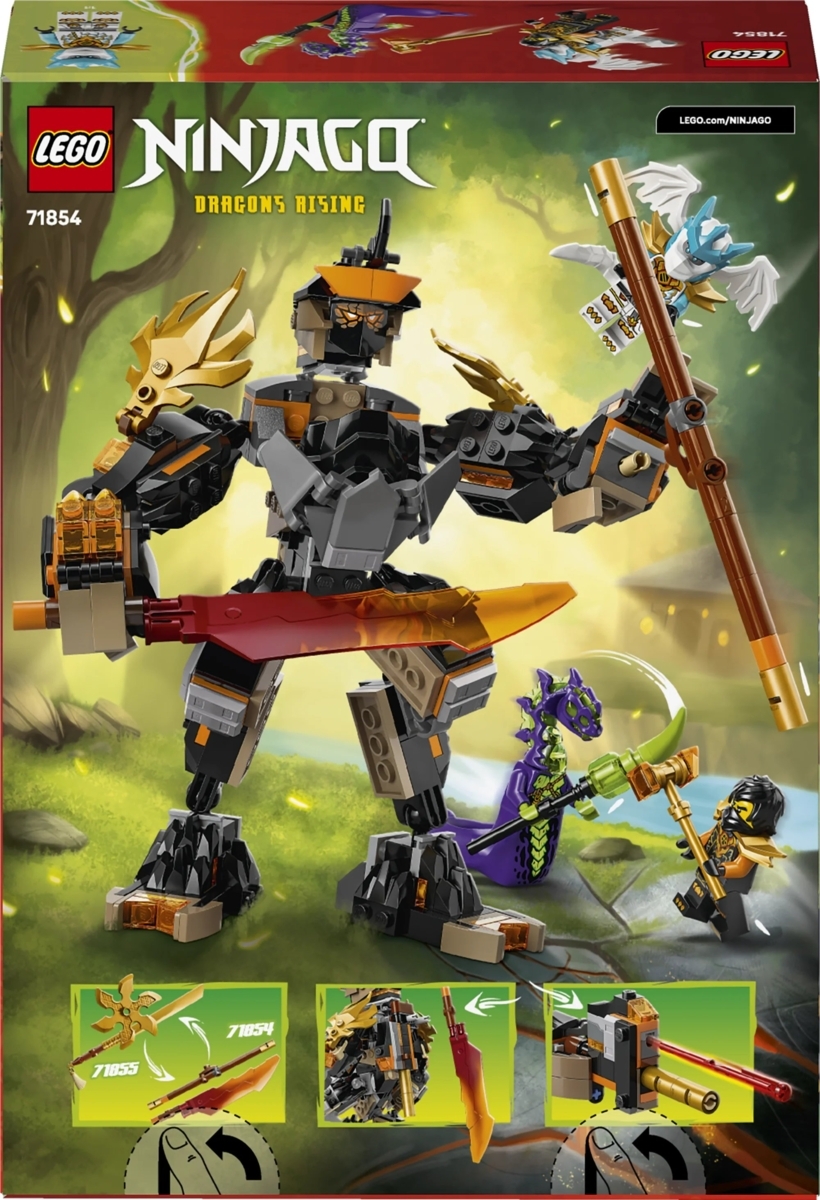 71854 LEGO® NINJAGO® Cole misijos robotas ir drakono pavidalo Zane