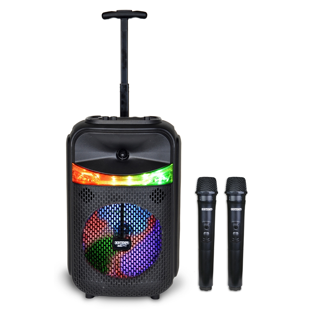 BONTEMPI belaidis garsiakalbis su 2 mikrofonais ir RGB šviesomis, 49 1070 | Muzikos instrumentai dovanos nuotrauka