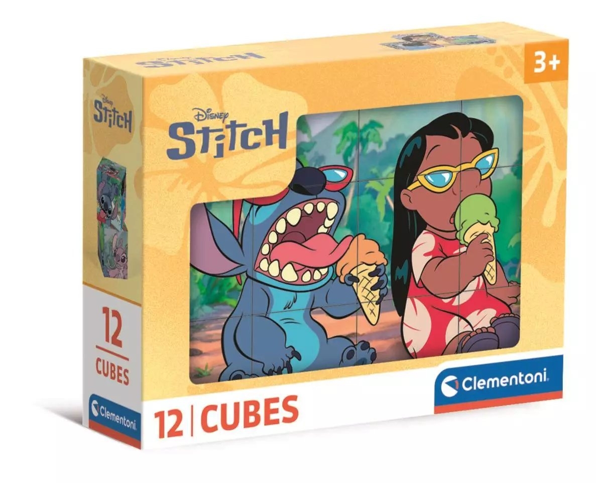 CLEMENTONI STITCH dėlionė, 12 kubų., 41347 | Dėlionės vaikams