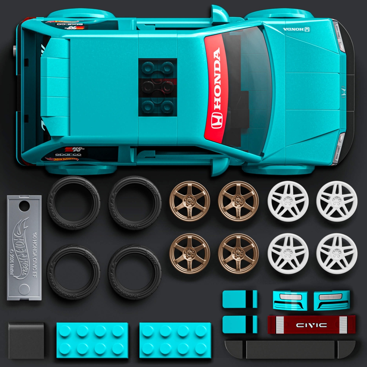 MATTEL BRICK SHOP HOT WHEELS 1:32 Honda Custom '90 Civic EF