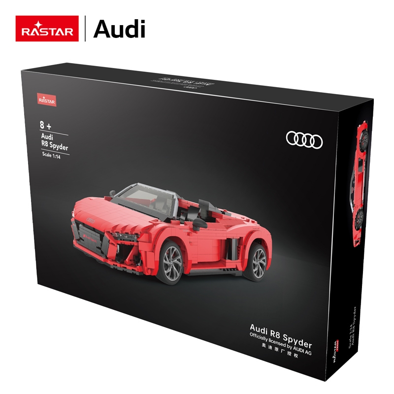 RASTAR 1:14 mastelio surenkamas automodelis AUDI R8 Spyder Bricks