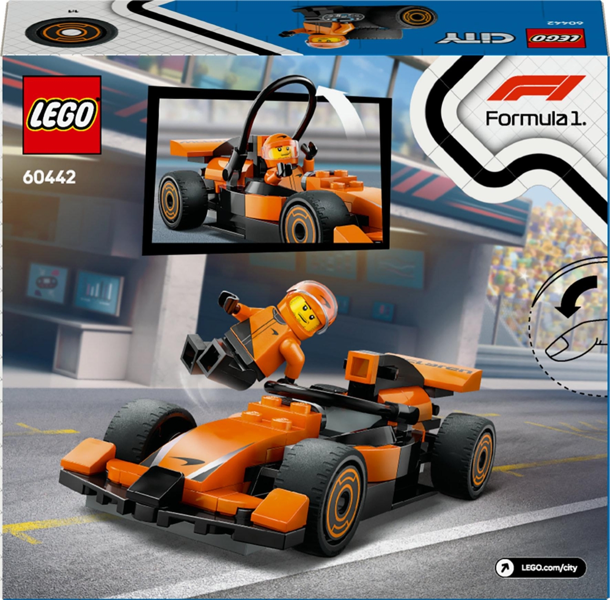 60442 LEGO® City Project Alicia 2025 F1® vairuotojas su McLaren