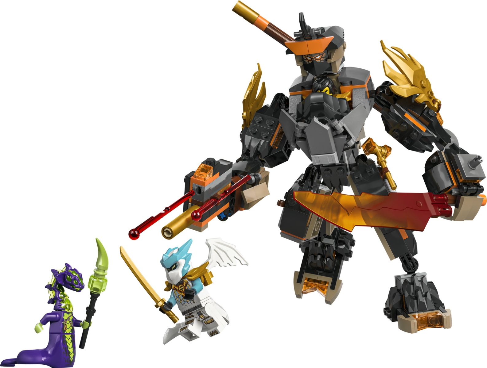 71854 LEGO® NINJAGO® Cole misijos robotas ir drakono pavidalo Zane