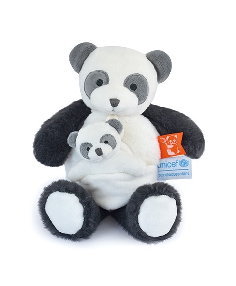 DOUDOU ET COMPAGNIE unicef minkšta panda su mažyliu 25cm, DC3987