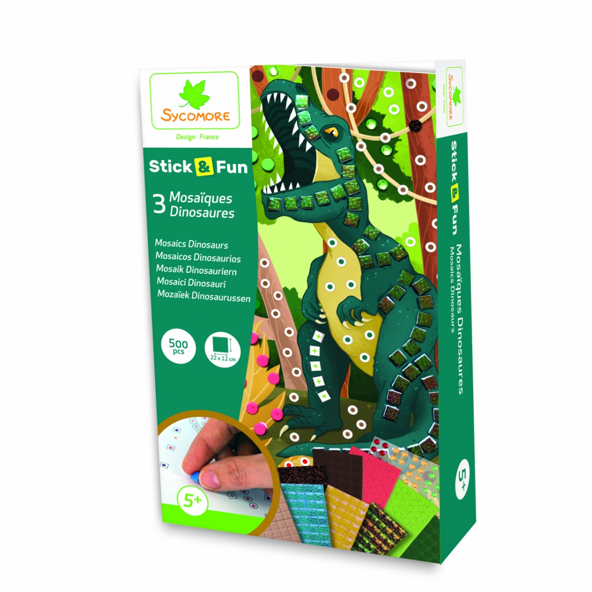 SYCOMORE kūrybinis rinkinys mozaika su lipdukais, dinozaurai dovanos nuotrauka