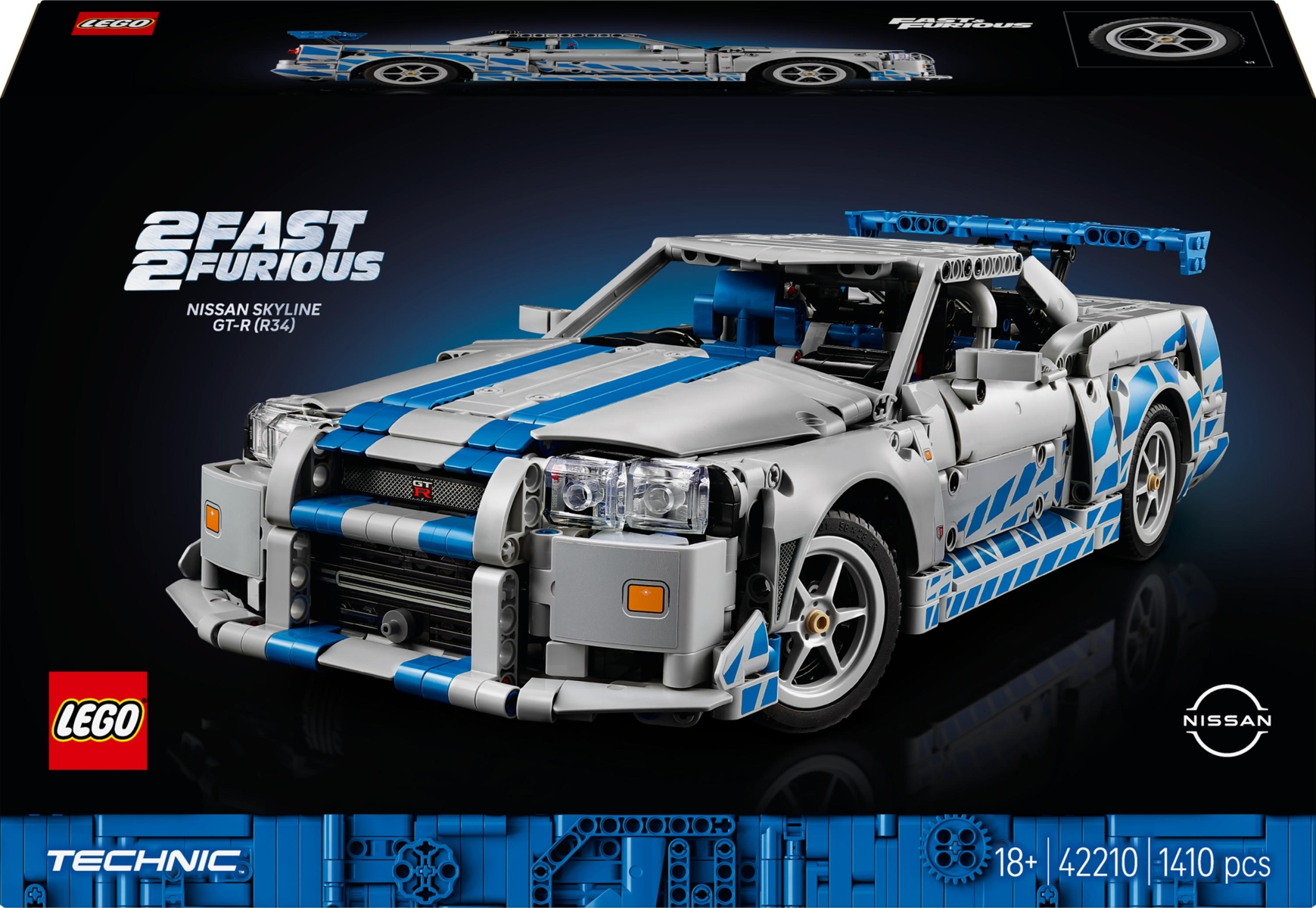 42210 LEGO® Technic „Greiti ir įsiutę 2“ Nissan Skyline GT-R (R34