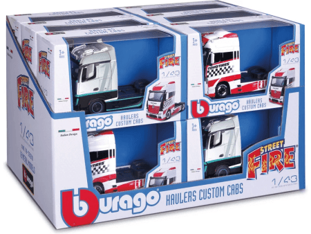 BBURAGO 1:43 vilkikas Custom Cabs, asort., 18-32200 18-32200