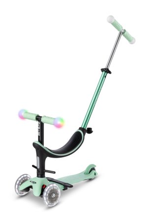 MICRO paspirtukas Mini2Grow Deluxe Magic LED Mint, MMD357 
