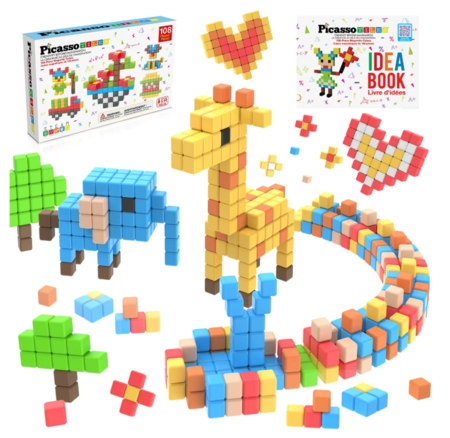 PICASSO TILES Magnetinis konstruktorius Magnetic Cubes 108 det., PMC108 