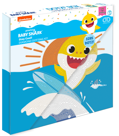 DIAMOND DOTS kūrybinis rinkinys piešimas deimantais Baby Shark Stay Cool!, 3295 deimantai, DBX.087 DBX.087