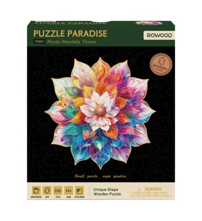 ROWOOD Medinė dėlionė Mistinė Gėlių Mandala, TA001 