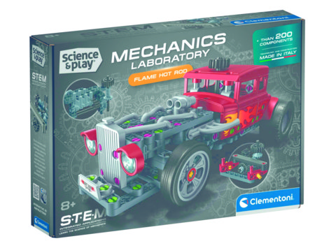 CLEMENTONI SCIENCE & PLAY BUILD konstruktorius Hot Rod, 200 dalių, 75157 