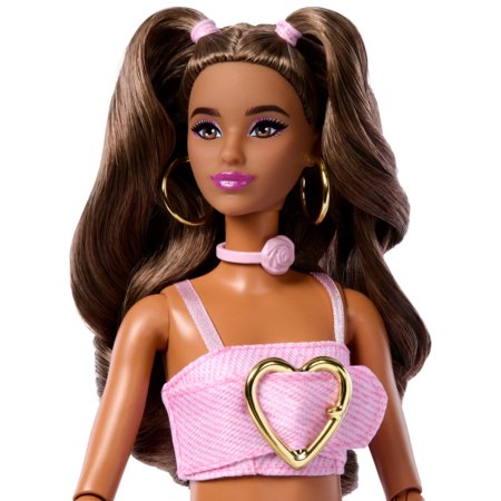 BARBIE Deluxe Fashionistas lėlė rožiniu kostiumėliu, JJN72 