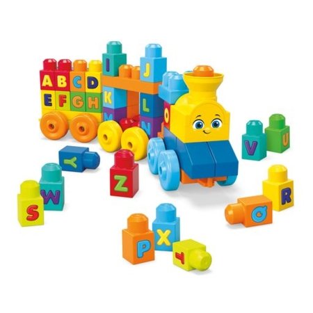MEGA BLOKS FIRST BUILDERS rinkinys Grojantis traukinys, 50 det., FWK22 