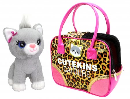 CUTEKINS pliušinis žaislas Katytė su nešiojimo krepšiu, 35044 35044