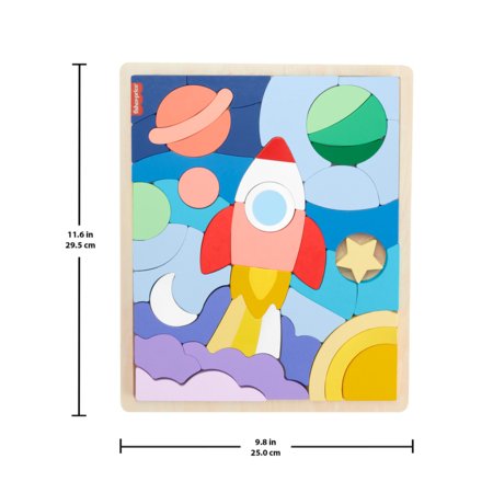 FISHER PRICE medinė dėlionė raketa, HXY42 