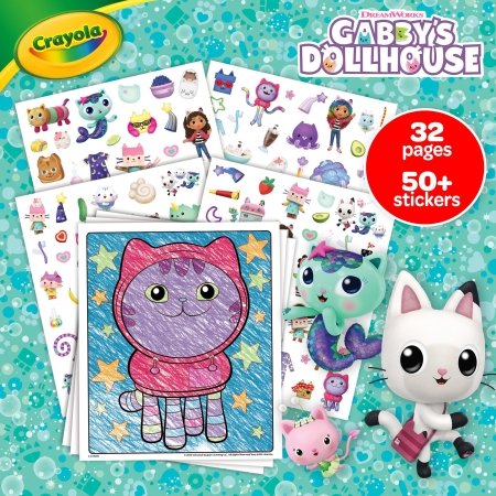 CRAYOLA kūrybinis rinkinys Color & Sticker, Gabby's Dollhouse, 04-7025G 
