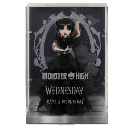 MONSTER HIGH X WEDNESDAY lėlė Trečiadienė juoda suknele, HXJ03 