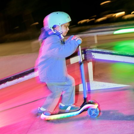 KINDERKRAFT triratis LED paspirtukas su sėdyne 2 in 1, RAKET UP, mėlynas, KRRAUP00BLU0000 