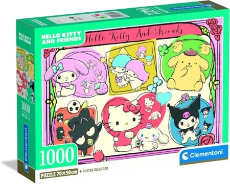 CLEMENTONI HELLO KITTY dėlionė, 1000 det., 37118 