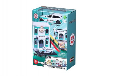 BBURAGO 1:43 policijos nuovada su Lietuvos Policijos automobiliu Bburago City, 18-31502 18-31502