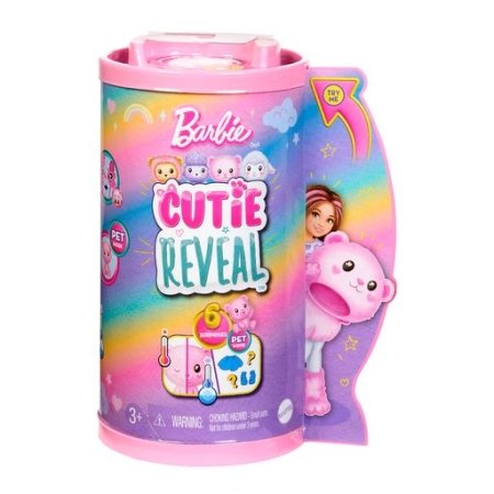 BARBIE Cutie Reveal lėlė Chelsea marškinėlių serija meškutė, HKR19 HKR19