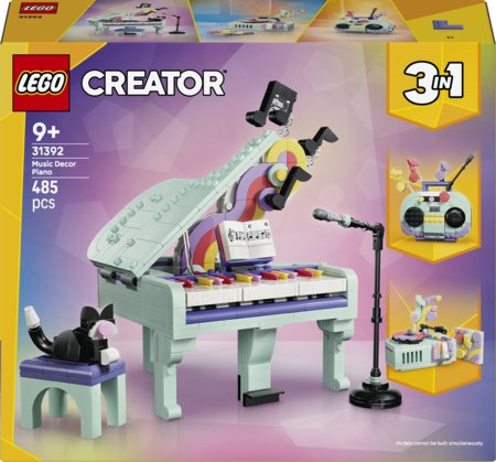 31392 LEGO® Creator Muzikos tematikos dekoras: pianinas su kate 
