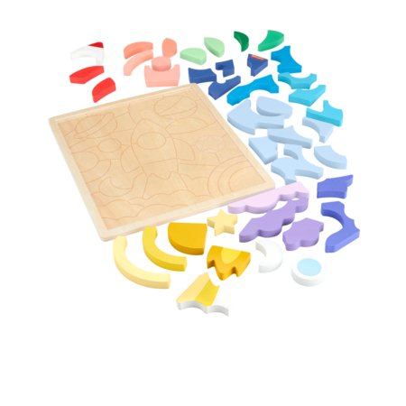 FISHER-PRICE Wood medinė dėlionė raketa, HXY42 