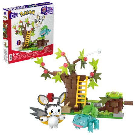 MEGA CONSTRUX POKEMON rinkinys Emolga ir Bulbasauras paslaptingame miške, HTH69 