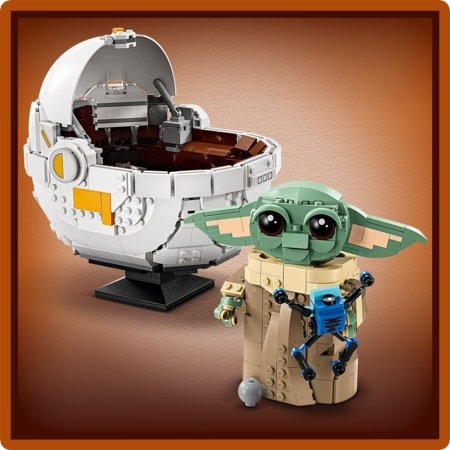 75403 LEGO® Star Wars™ Mandalorian Grogu su skraidančiu vežimėliu 