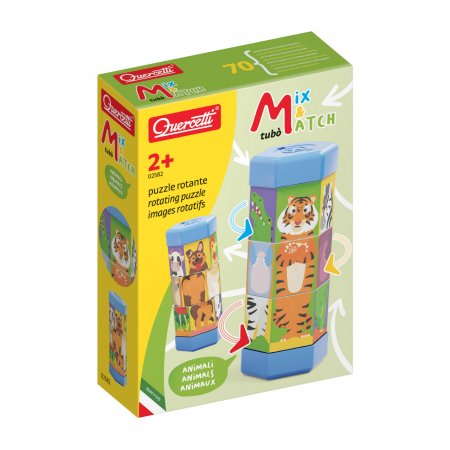 QUERCETTI sukiojama dėlionė gyvūnai Tubo Mix and Match, 2582 2582